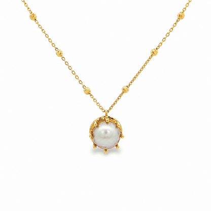 14K Yellow Gold Natural Pearl Pendant