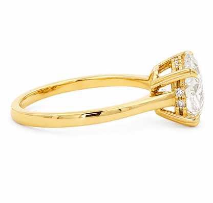 3.06 CTW Oval Lab Diamond Hidden Halo Engagement Ring