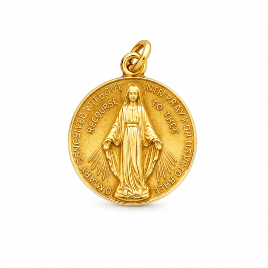 14K Yellow Gold Prayer Charm Pendant