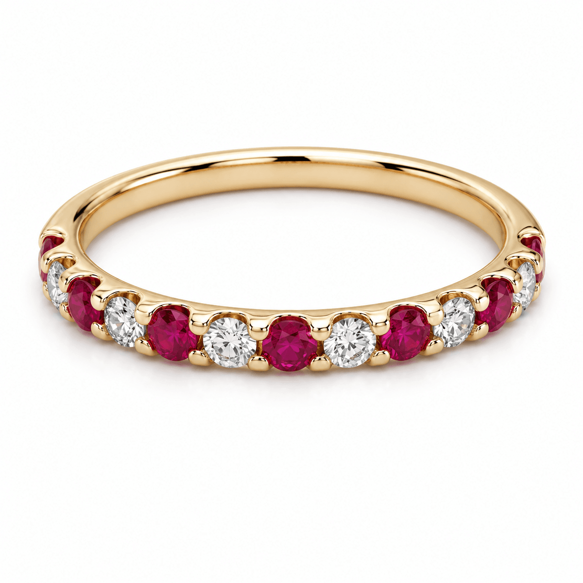 14K Yellow Gold Ruby & Diamond Ring