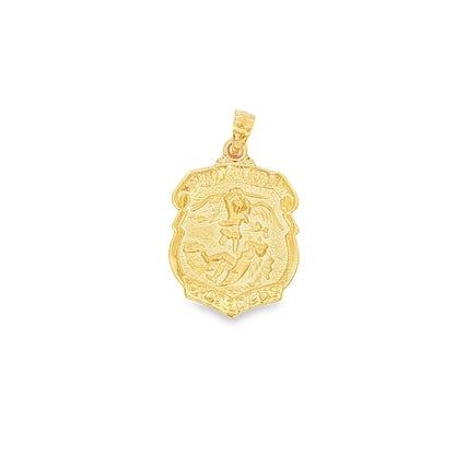 14K Yellow Gold St. Michael Shield Pendant