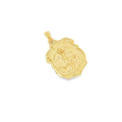 14K Yellow Gold St. Michael Shield Pendant