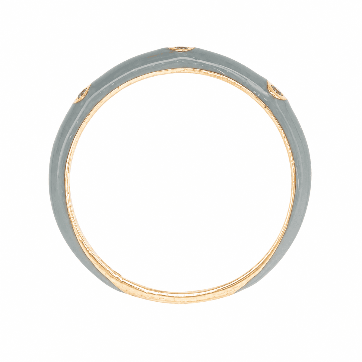 18K Grey Enamel Station Diamond Band