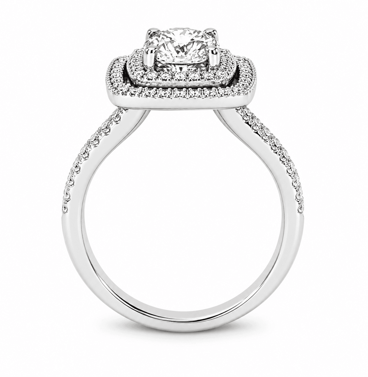 1.19 CTW Round Diamond Double Halo Engagement Ring