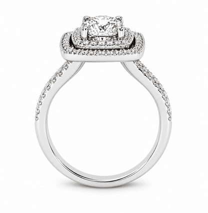 1.19 CTW Round Diamond Double Halo Engagement Ring