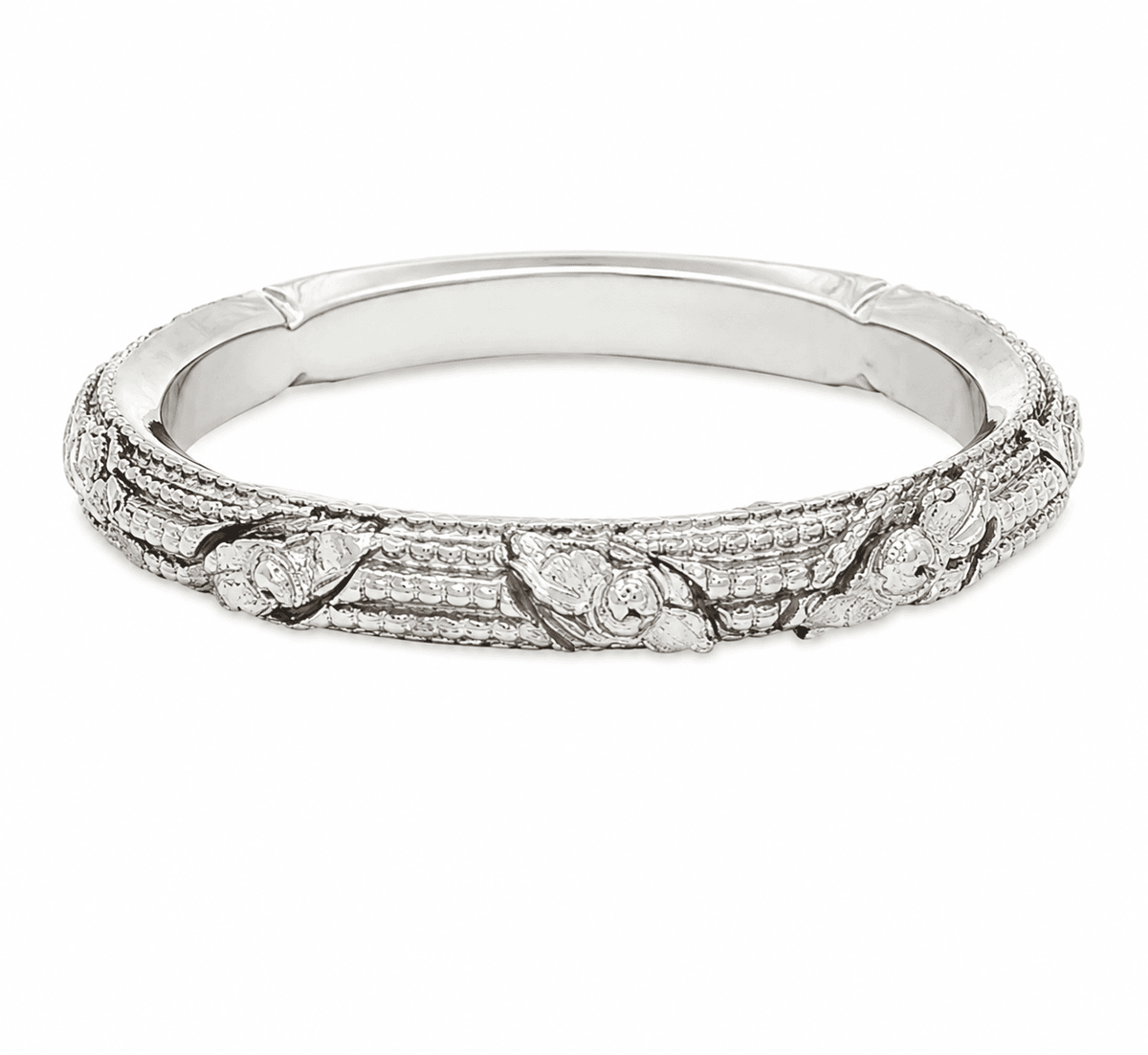 18K Textured White Gold Stackable Band