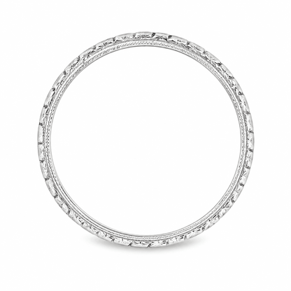 Beaded 18K White Gold Stackable Gold Ring