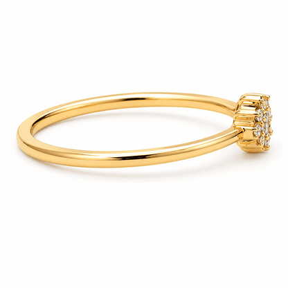 18K Diamond Evil Eye Stackable Ring