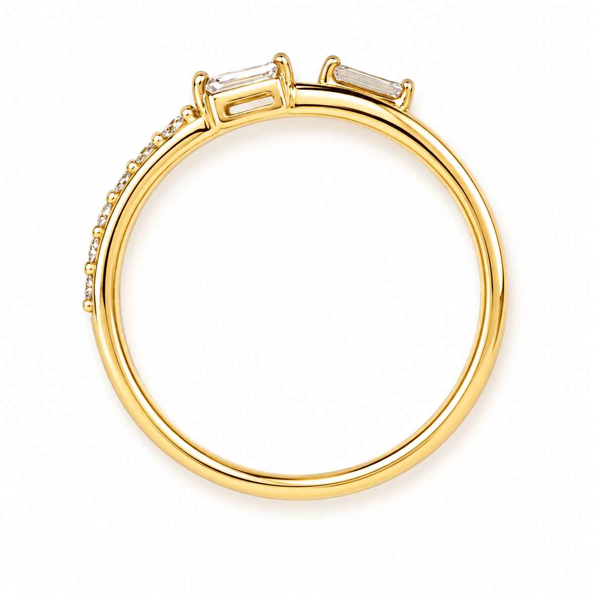 18K Open Modern Diamond Fashion Ring