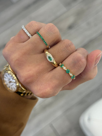 Emerald Half-Eternity Ring