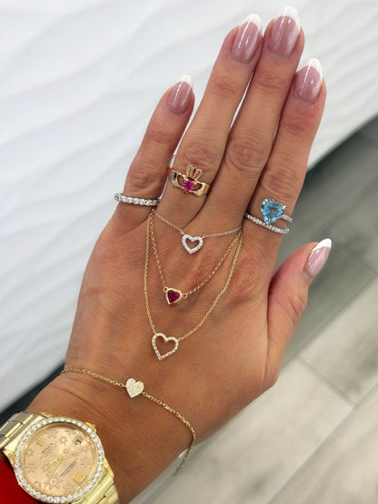 14K Rose Gold Claddagh Ring with Pink Gemstone