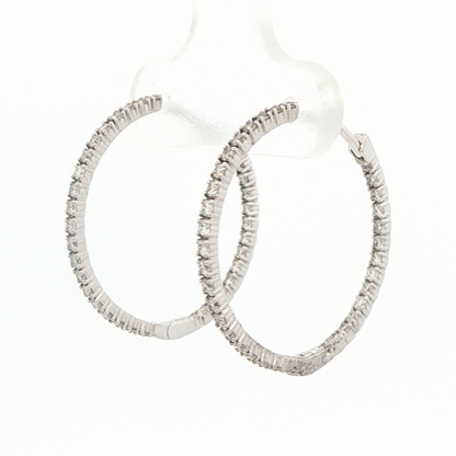 1.22 CTW Lab-Grown Diamond Inside-Out Hoop Earrings