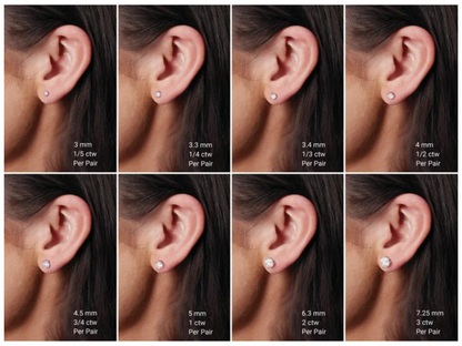 3 CTW Lab-Grown Diamond Stud Earrings