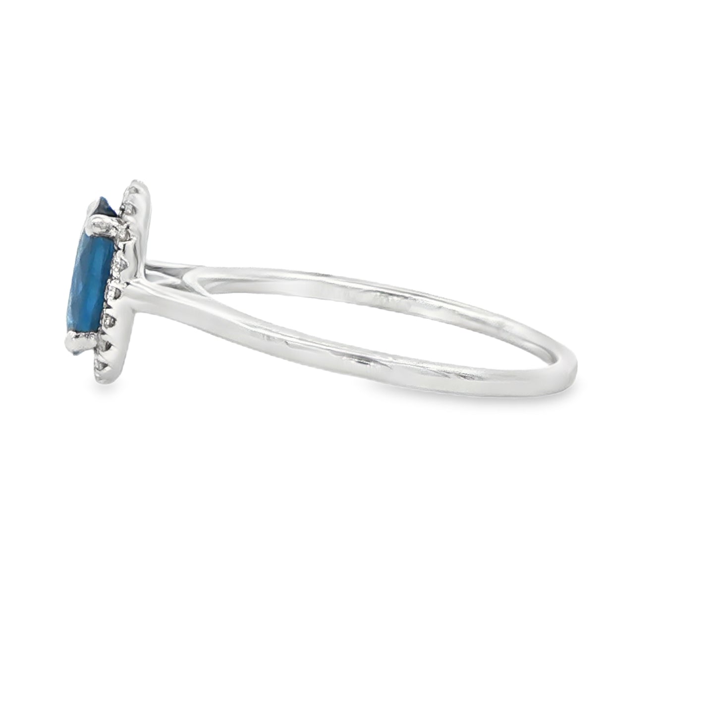 Oval Sapphire Diamond Halo Ring