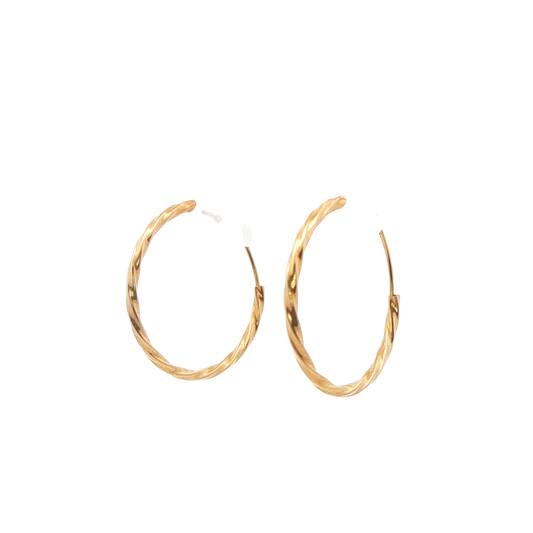 Twisted Continuous Hoop Earrings