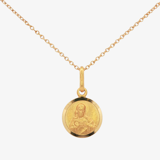 Sacred Heart Jesus & Lady Carmen Medal Necklace