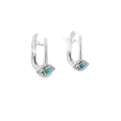 Turquoise Evil Eye Dangle Earrings