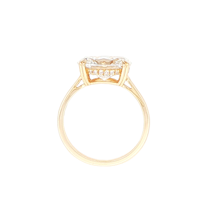 14K Yellow Gold Oval Hidden Halo Engagement Ring 3.14 CTTW D VS1 IGI