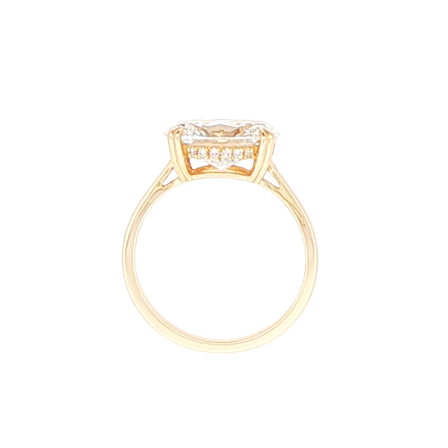 14K Yellow Gold Oval Hidden Halo Engagement Ring 3.14 CTTW D VS1 IGI