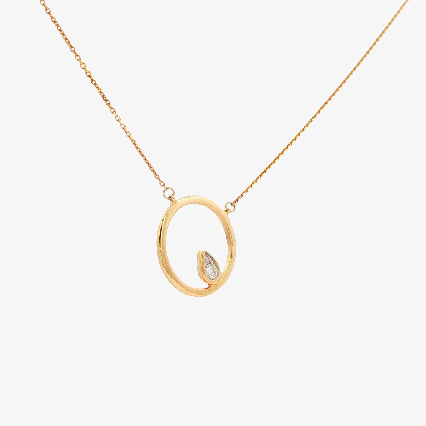 Diamond Open Circle Necklace
