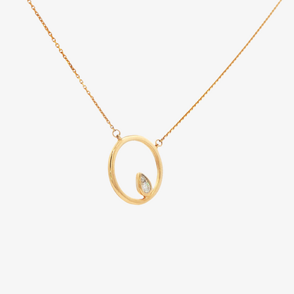 Diamond Open Circle Necklace
