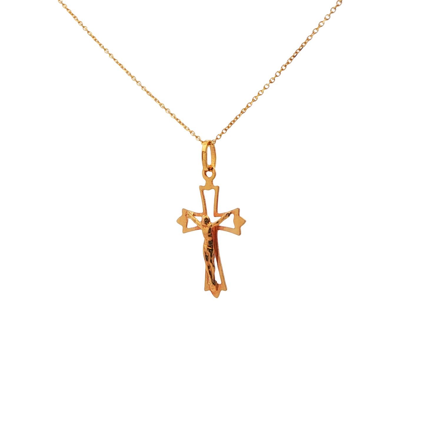 Adjustable Cable Link Chain with Crucifix