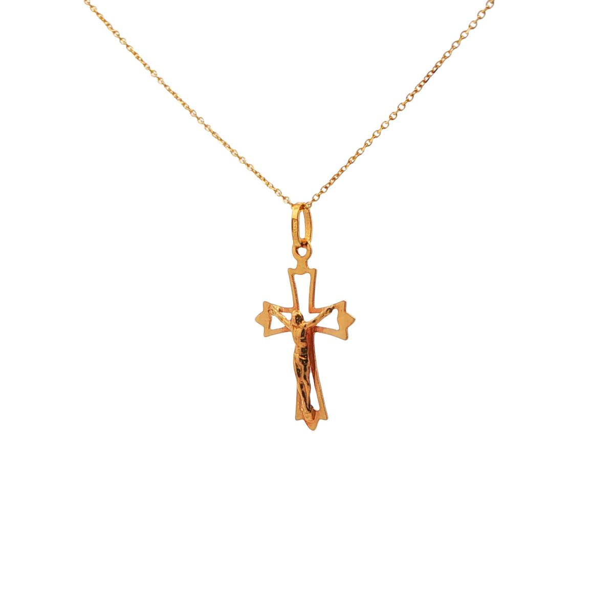 Adjustable Cable Link Chain with Crucifix