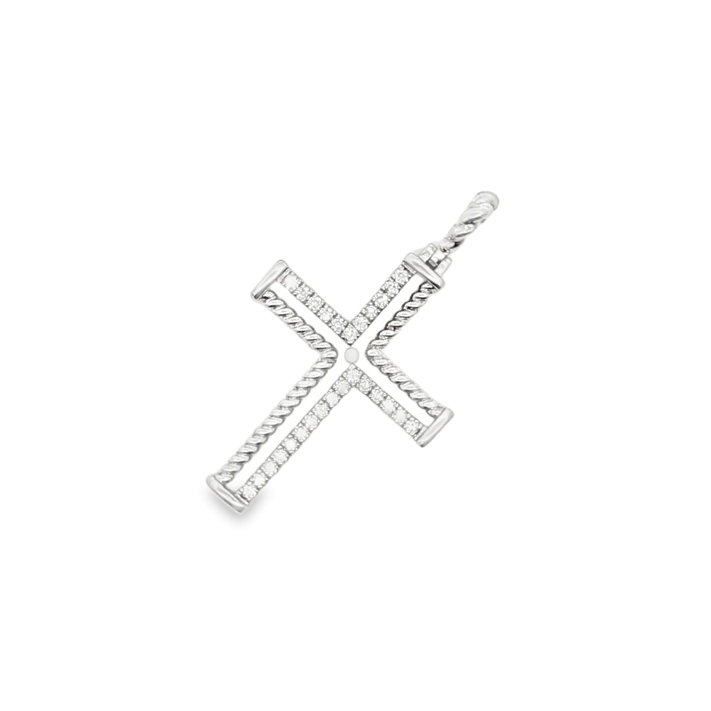 Diamond and Beaded Cross Pendant