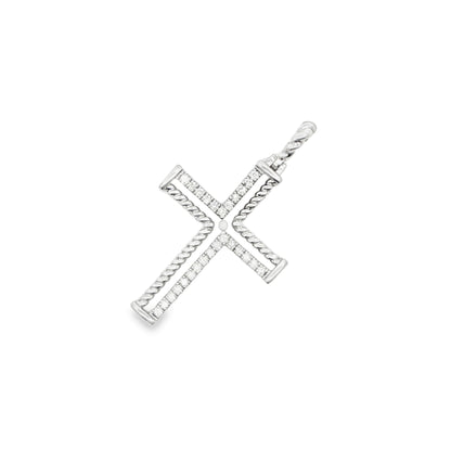 Diamond and Beaded Cross Pendant