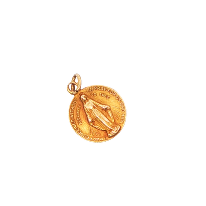 14K Yellow Gold Prayer Charm Pendant