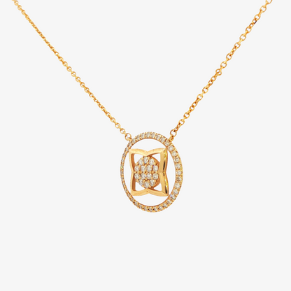 Mother-of-Pearl and Diamond Circle Necklace