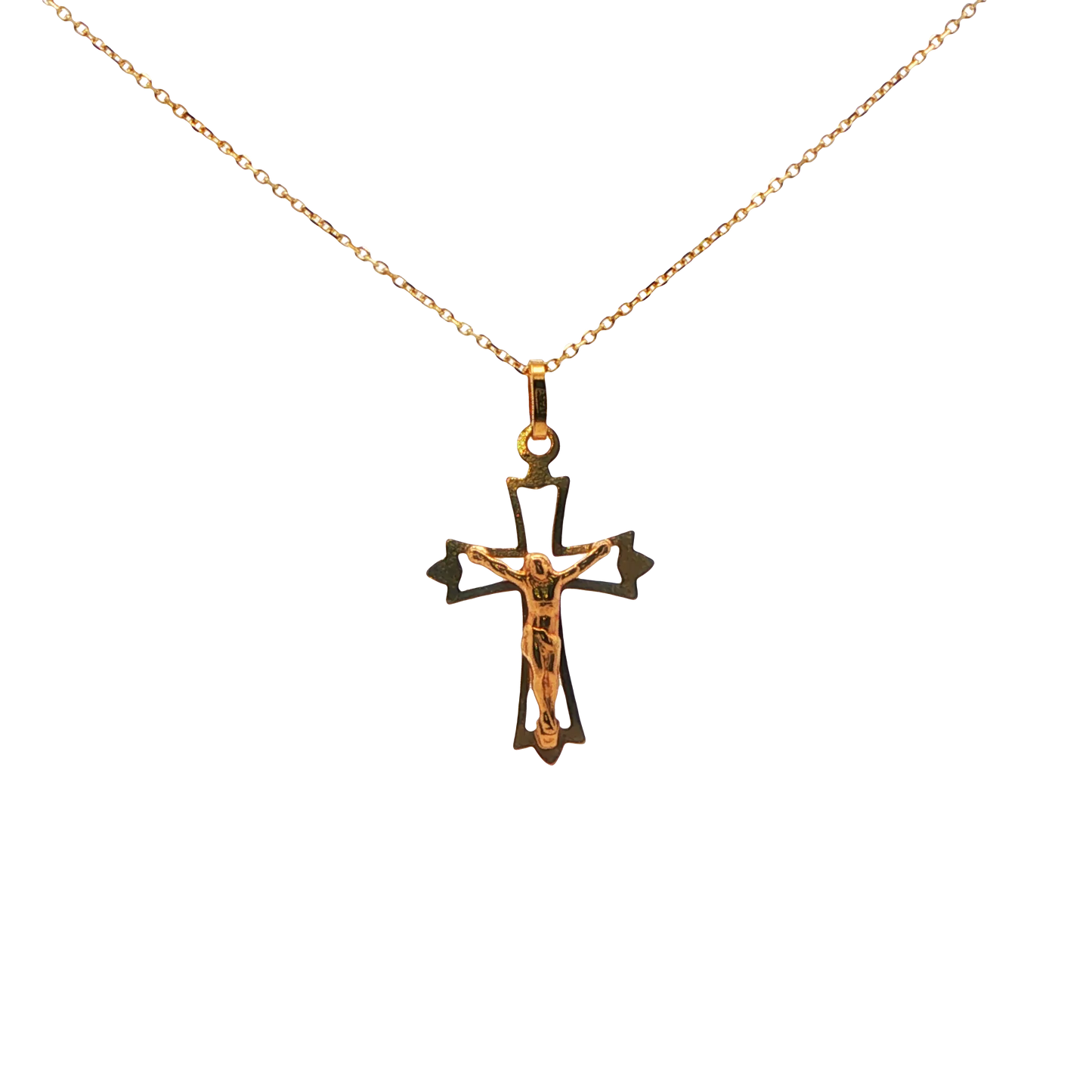 Adjustable Cable Link Chain with Crucifix