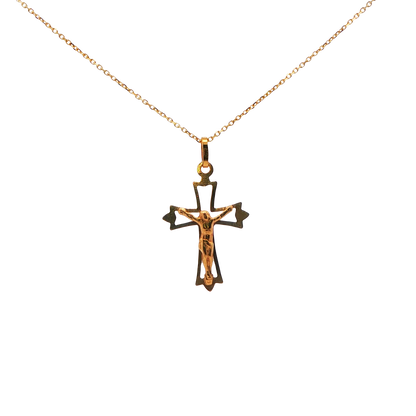 Adjustable Cable Link Chain with Crucifix