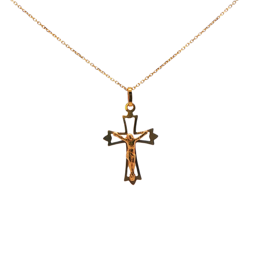 Adjustable Cable Link Chain with Crucifix