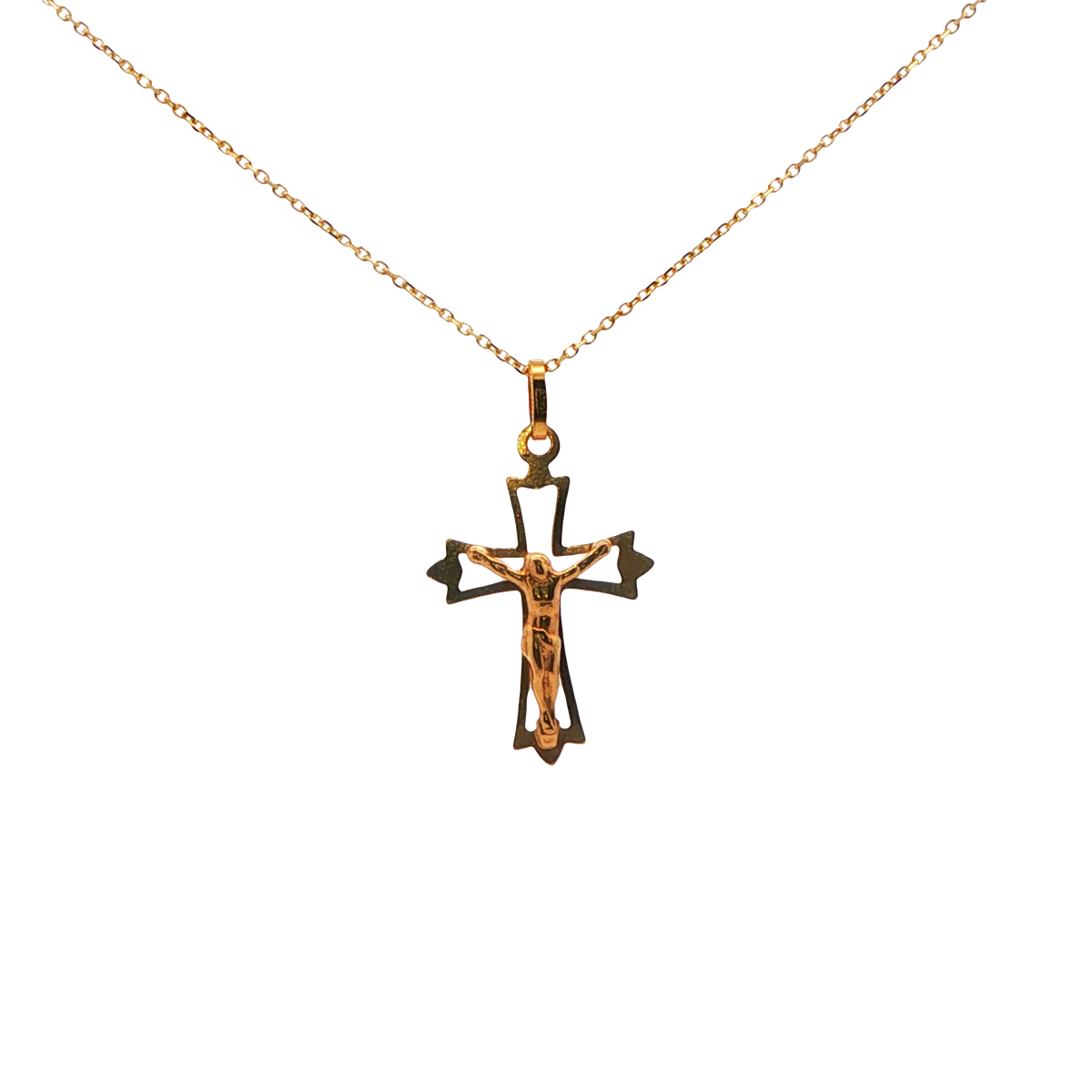 Adjustable Cable Link Chain with Crucifix
