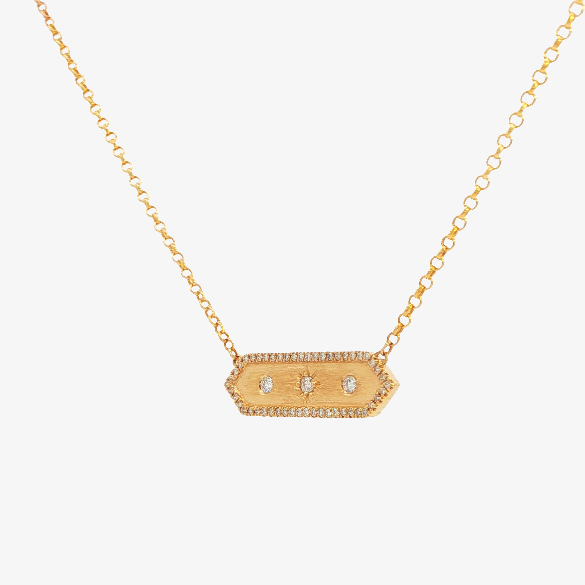 Diamond Halo Bar Necklace