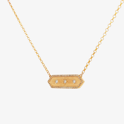 Diamond Halo Bar Necklace