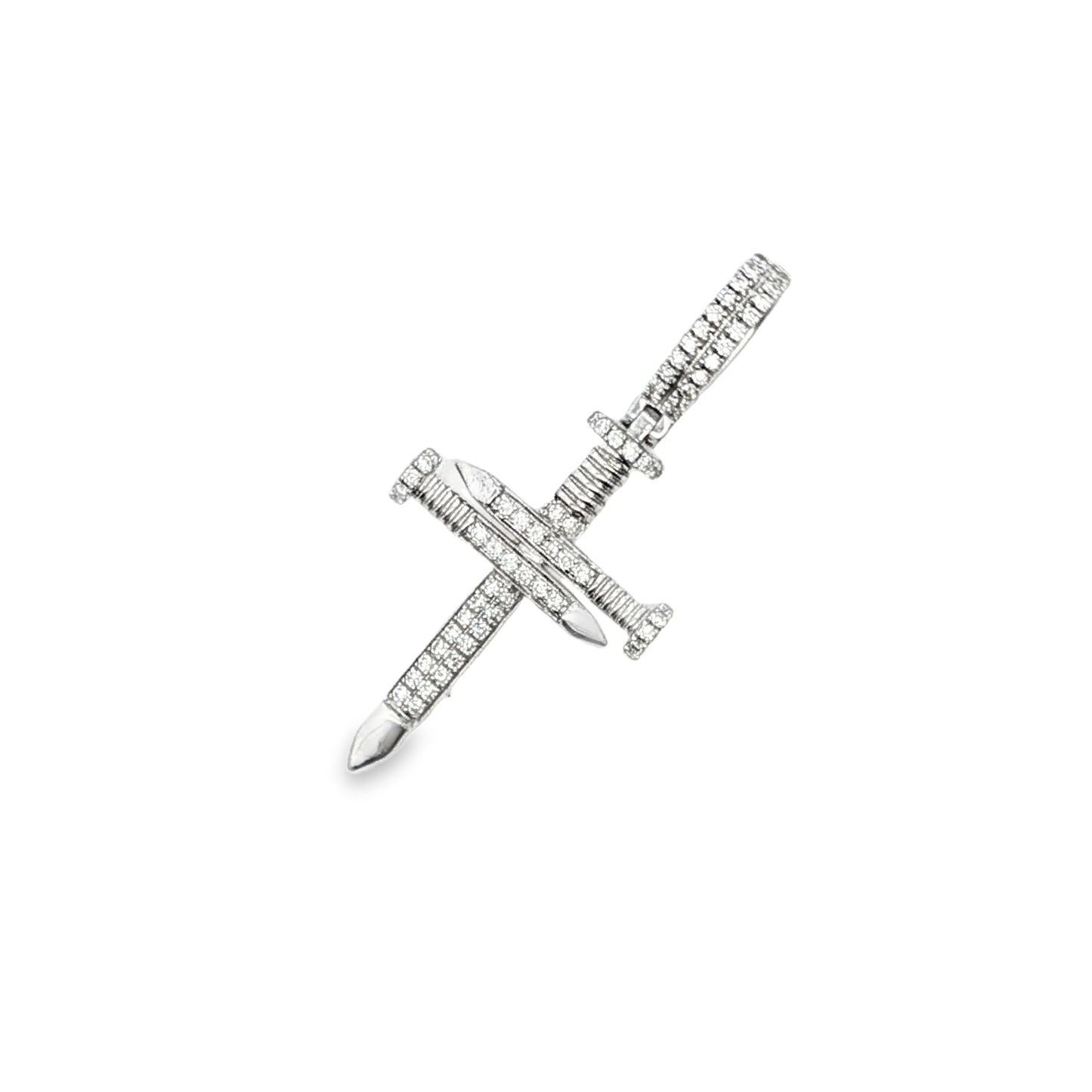 Diamond Nail Cross Pendant