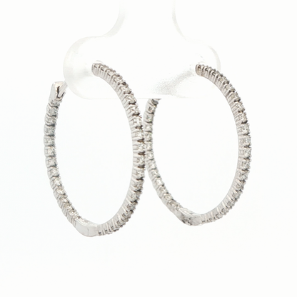 1.22 CTW Lab-Grown Diamond Inside-Out Hoop Earrings