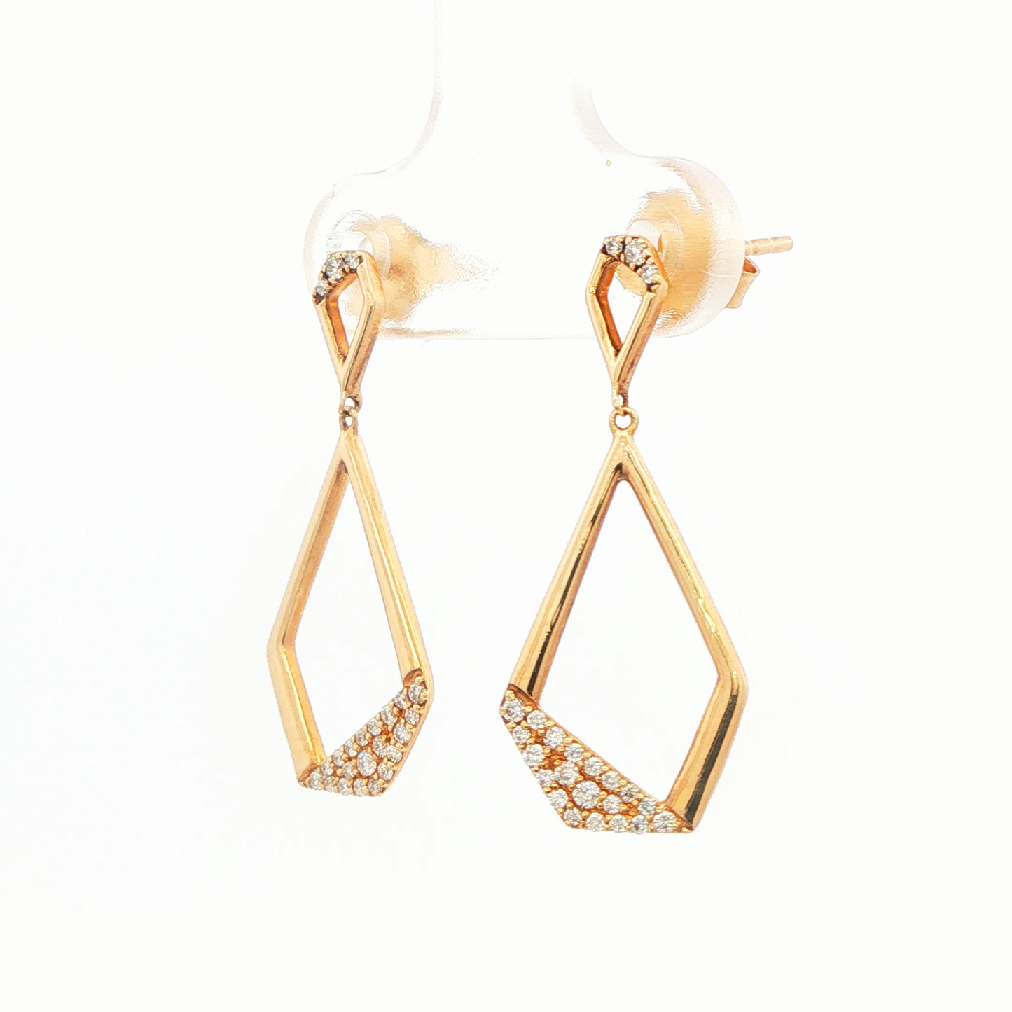 Geometric Diamond Dangle Earrings