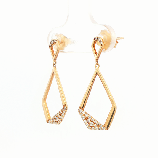 Geometric Diamond Dangle Earrings