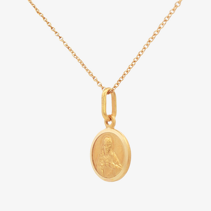 Sacred Heart Jesus & Lady Carmen Medal Necklace