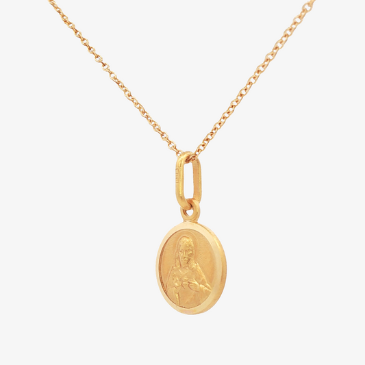 Sacred Heart Jesus & Lady Carmen Medal Necklace