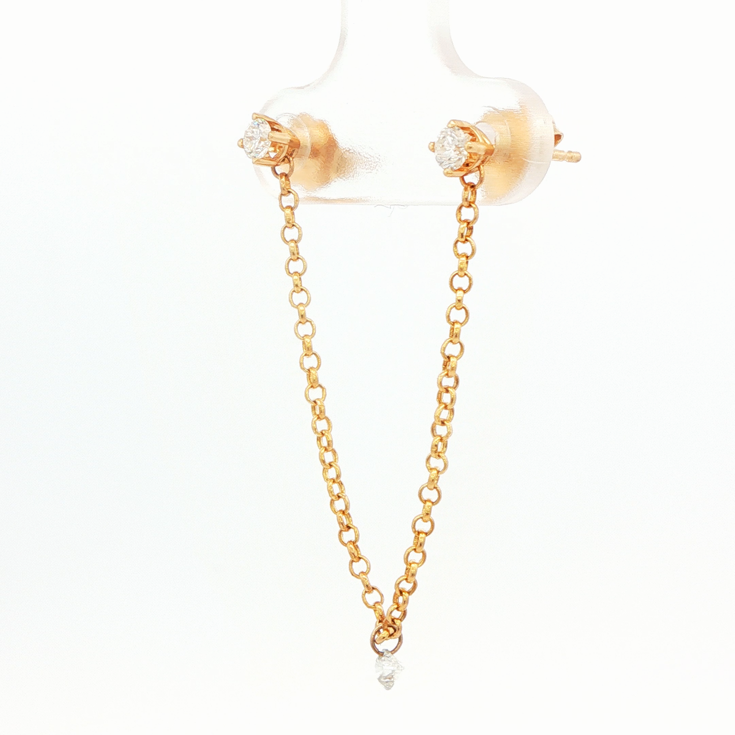 Diamond Chain Drop Earrings