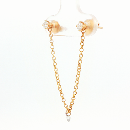 Diamond Chain Drop Earrings