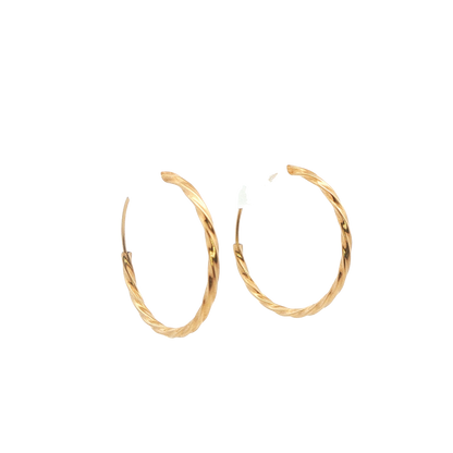 Twisted Continuous Hoop Earrings