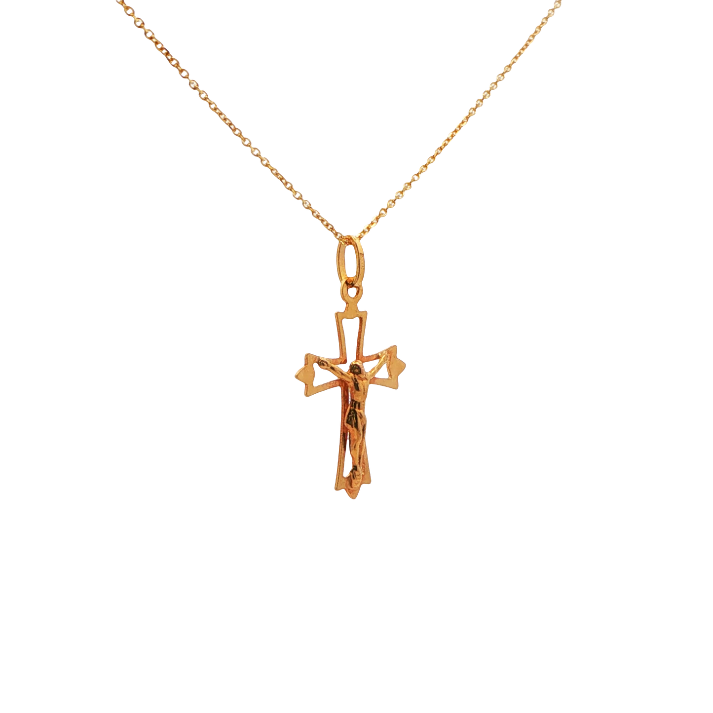 Adjustable Cable Link Chain with Crucifix