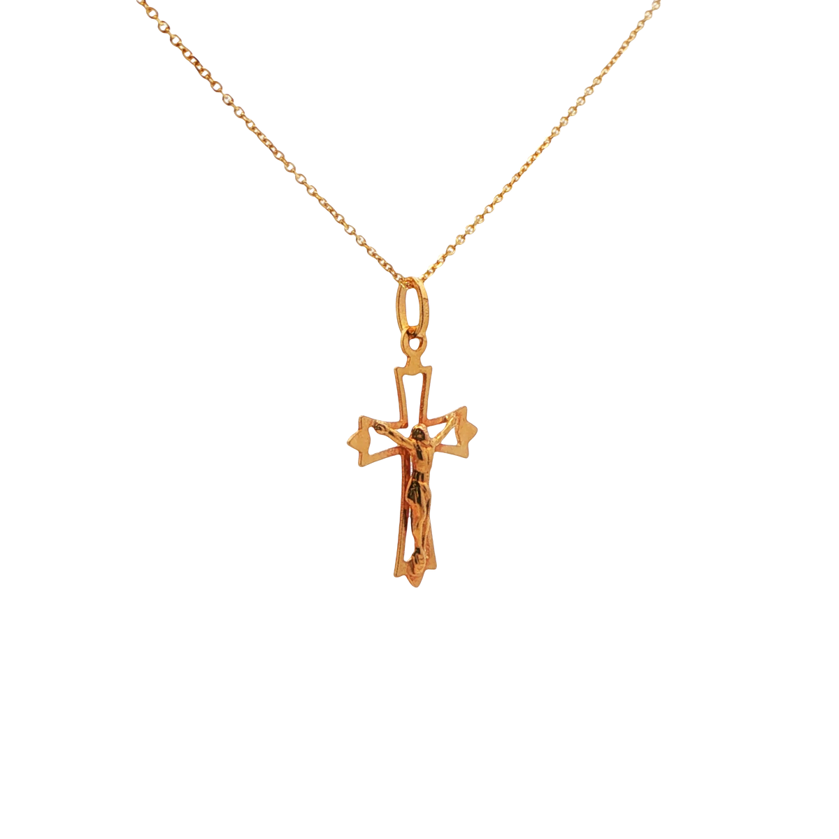 Adjustable Cable Link Chain with Crucifix