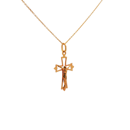 Adjustable Cable Link Chain with Crucifix