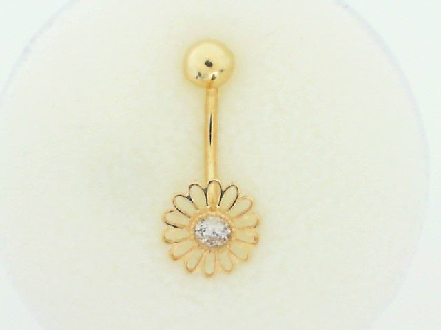 14K Daisy CZ Belly Piercing